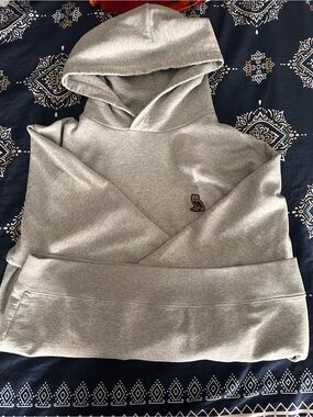 OVO Heather Gray Hooded Sweatshirt with Owl Patch